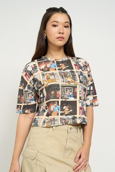 Off White Mickey & Friends Boxy Graphic T-Shirt