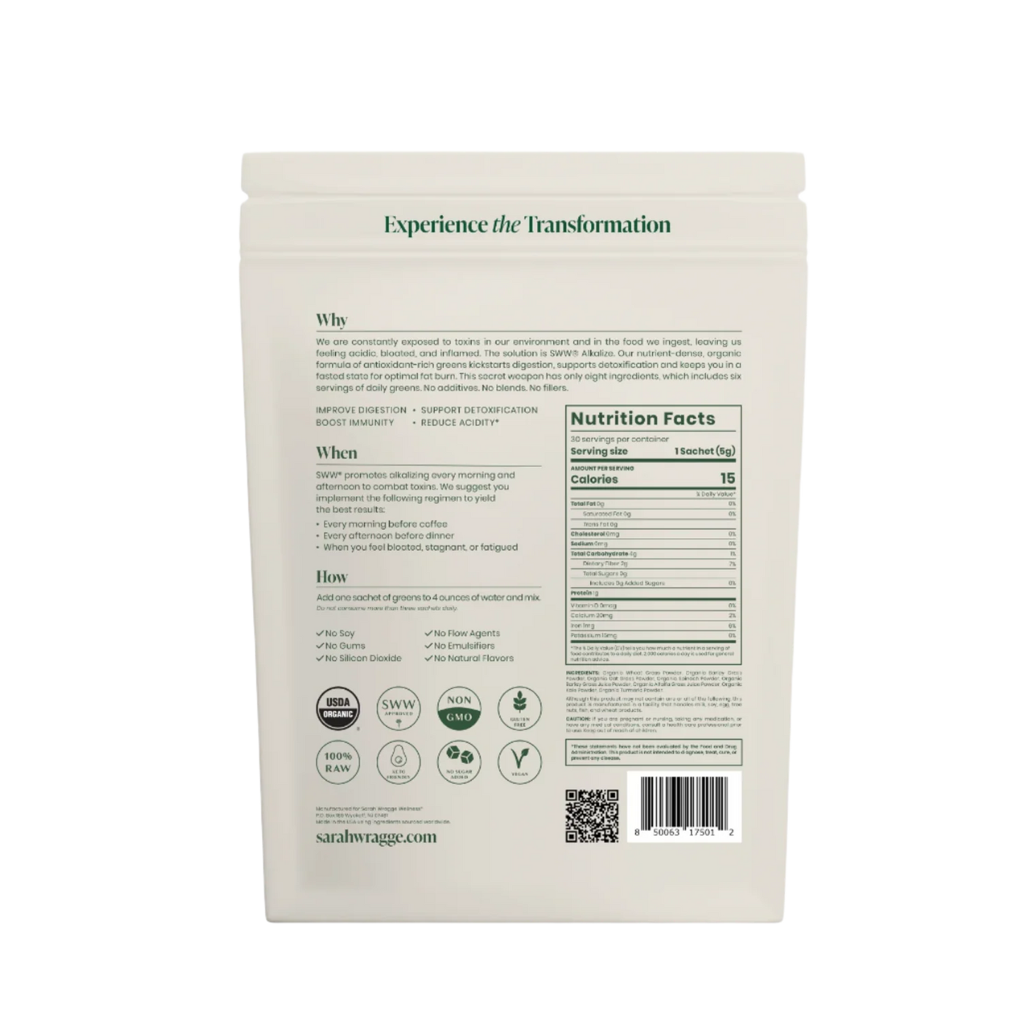SWW® Alkalize - Detoxifying Greens Powder