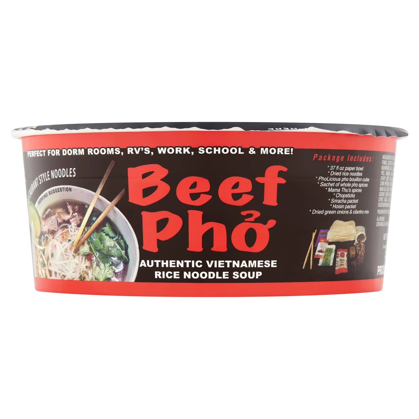 Pholicious Instant Beef Pho, Vietnamese Rice Noodle Soup