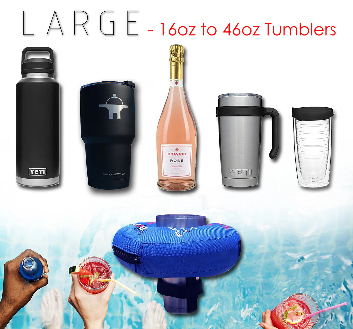 BEVERAGE BOBBER - Patented Floating Drink Holder