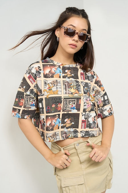 Off White Mickey & Friends Boxy Graphic T-Shirt