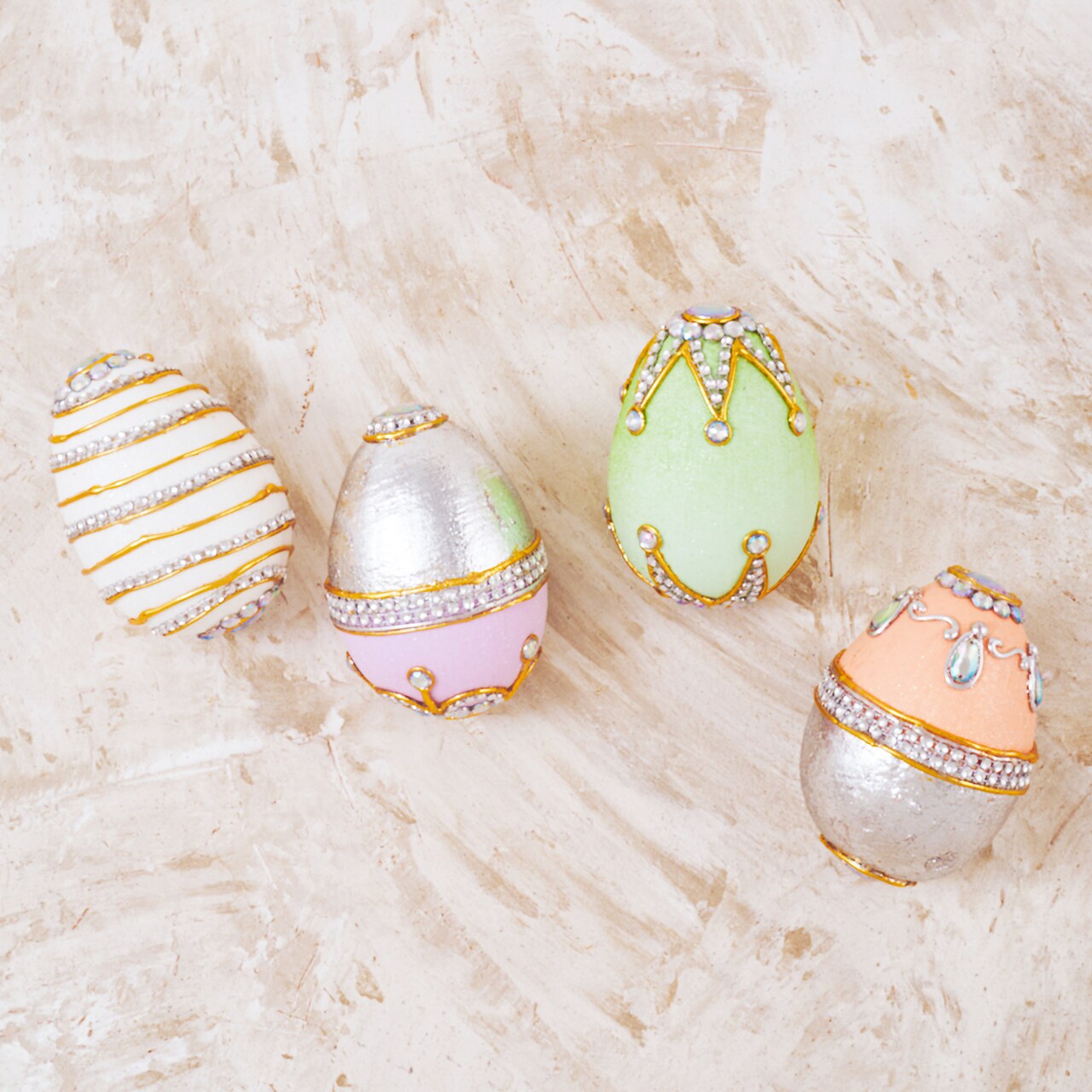 Easter Decorations - Easter Egg Capiz Jeweled Egg Set