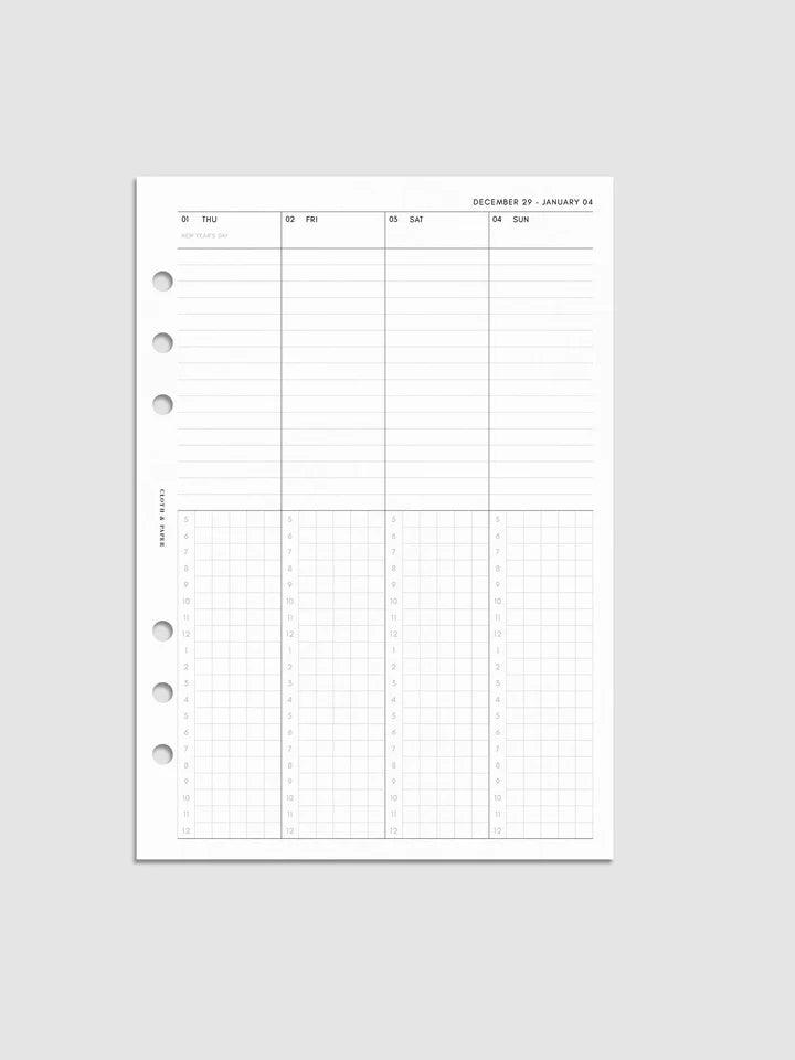 2026 Dated Weekly Schedule Planner Inserts | Monday Start