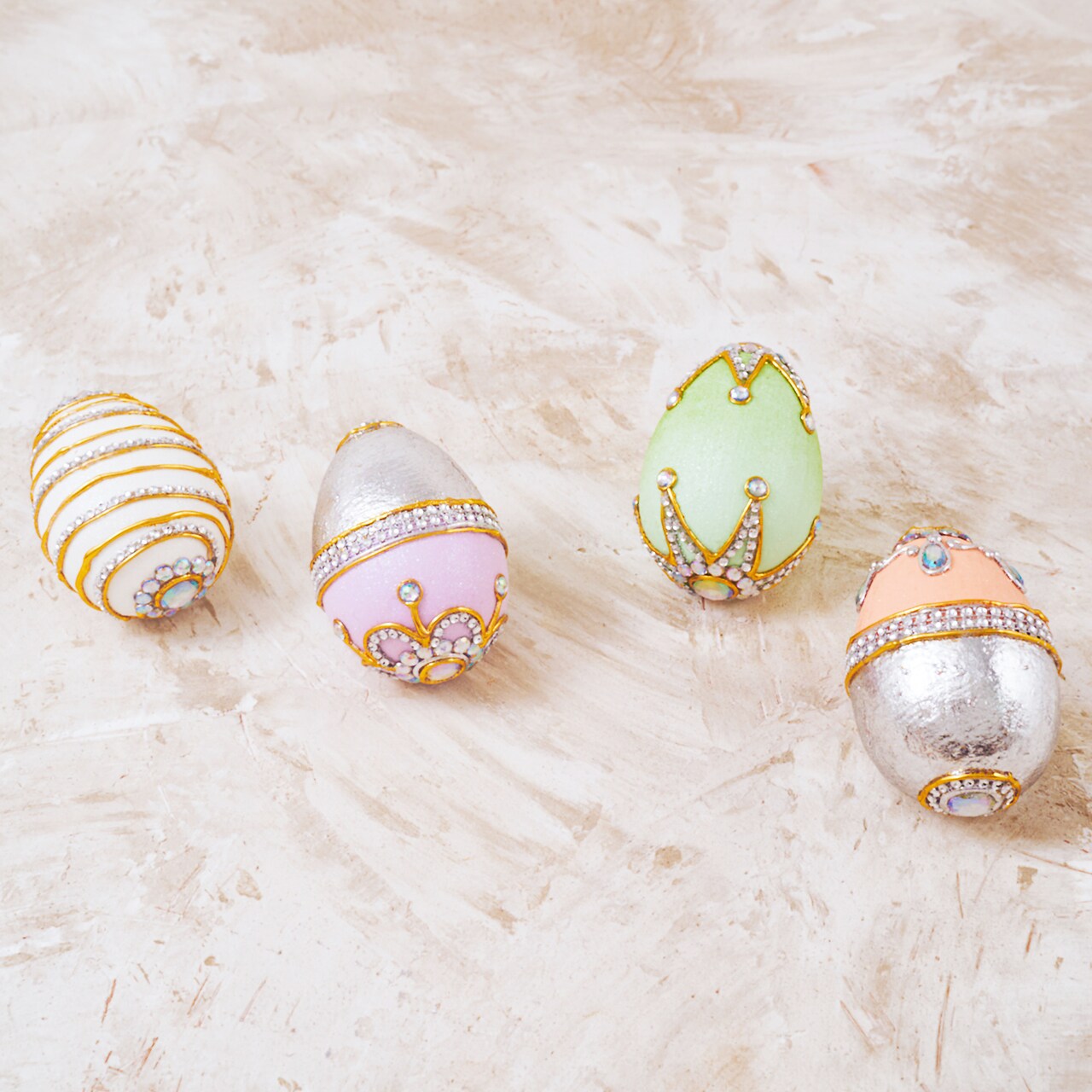 Easter Decorations - Easter Egg Capiz Jeweled Egg Set