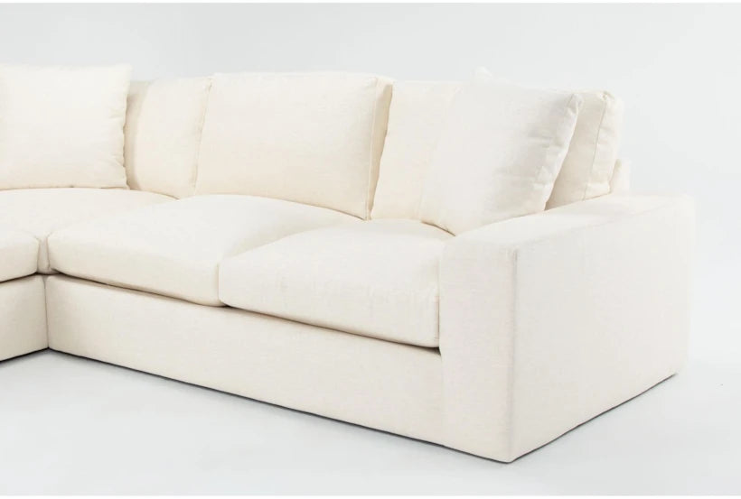 Dream Crypton 125" Ivory Beige High Performance Fabric 3 Piece Sectional With Right Arm Facing Loveseat | Reversible