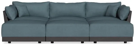Modular Bondi Black 3-Seater Daybed Sofa Sectional in Slate Blue | Classic Blend