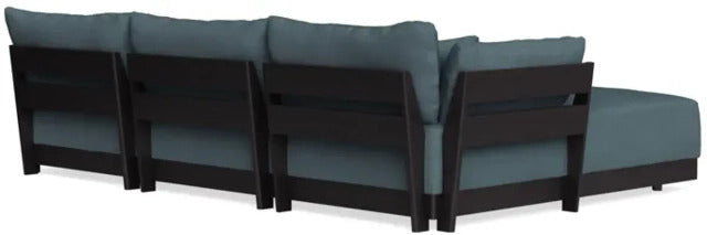 Modular Bondi Black 3-Seater Daybed Sofa Sectional in Slate Blue | Classic Blend