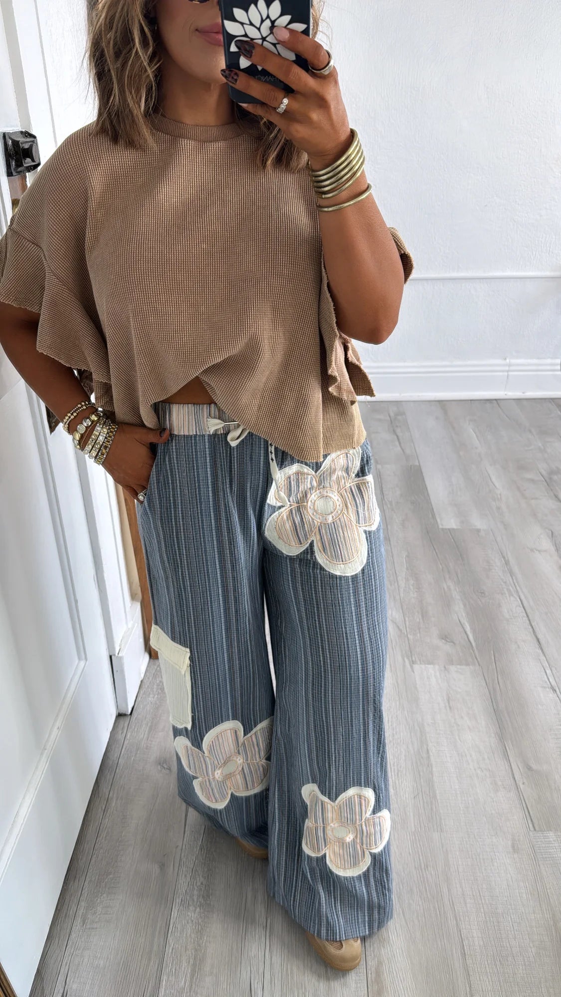 Isla Floral Pant, Navy Multi