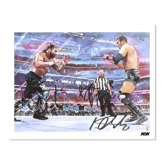 The Art of Rob Schamberger - Kenny Omega vs Kazuchika Okada 11 x 14 Art Print (Autographed by Kenny Omega, Kazuchika Okada, Bryce Remsburg & Rob Schamberger, Hand-Numbered 1-75)