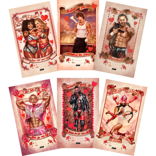 AEW 2026 Valentine's Day Card & Envelope Set, No Box (Set of 6)